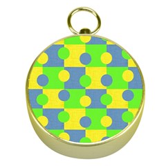 Abric Cotton Bright Blue Lime Gold Compasses