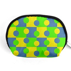 Abric Cotton Bright Blue Lime Accessory Pouches (medium) 