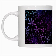 Retro Flower Pattern Design Batik White Mugs by Simbadda