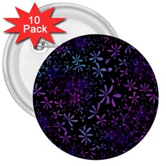 Retro Flower Pattern Design Batik 3  Buttons (10 Pack) 