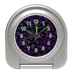 Retro Flower Pattern Design Batik Travel Alarm Clocks by Simbadda