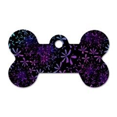 Retro Flower Pattern Design Batik Dog Tag Bone (two Sides)