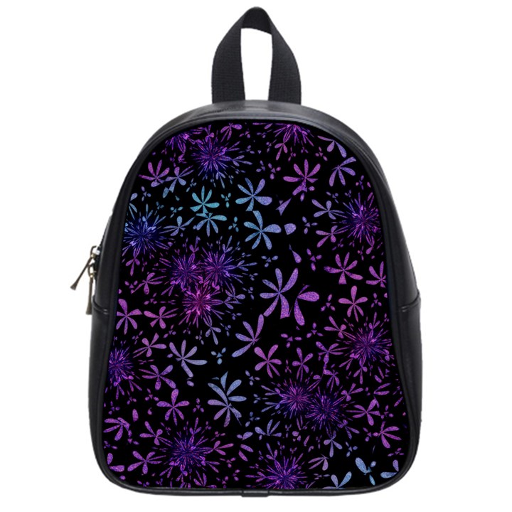 Retro Flower Pattern Design Batik School Bags (Small) 