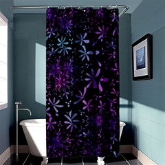 Retro Flower Pattern Design Batik Shower Curtain 36  X 72  (stall)  by Simbadda