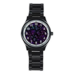 Retro Flower Pattern Design Batik Stainless Steel Round Watch