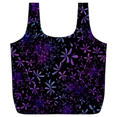 Retro Flower Pattern Design Batik Full Print Recycle Bags (l) 