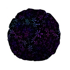 Retro Flower Pattern Design Batik Standard 15  Premium Flano Round Cushions