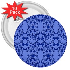 Floral Ornament Baby Boy Design Retro Pattern 3  Buttons (10 Pack)  by Simbadda