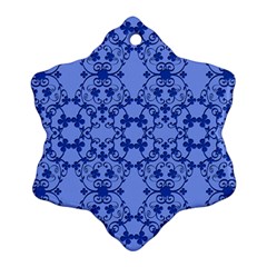 Floral Ornament Baby Boy Design Retro Pattern Snowflake Ornament (two Sides)