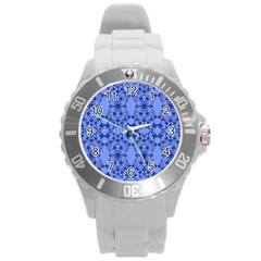 Floral Ornament Baby Boy Design Retro Pattern Round Plastic Sport Watch (l) by Simbadda