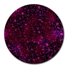 Retro Flower Pattern Design Batik Round Mousepads