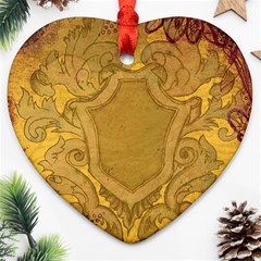 Vintage Scrapbook Old Ancient Retro Pattern Heart Ornament (two Sides) by Simbadda