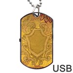 Vintage Scrapbook Old Ancient Retro Pattern Dog Tag USB Flash (One Side) Front