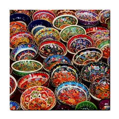 Art Background Bowl Ceramic Color Tile Coasters by Simbadda