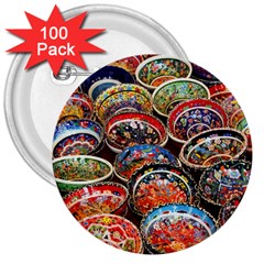 Art Background Bowl Ceramic Color 3  Buttons (100 Pack) 