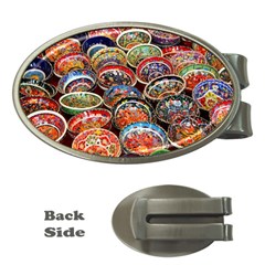 Art Background Bowl Ceramic Color Money Clips (oval)  by Simbadda