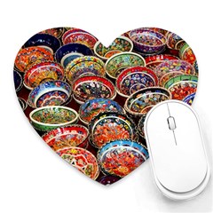 Art Background Bowl Ceramic Color Heart Mousepads by Simbadda