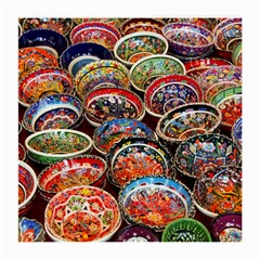 Art Background Bowl Ceramic Color Medium Glasses Cloth (2-side) by Simbadda