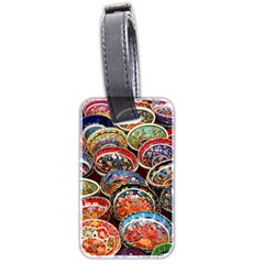 Art Background Bowl Ceramic Color Luggage Tags (two Sides) by Simbadda