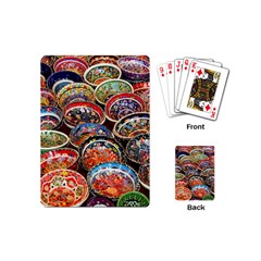 Art Background Bowl Ceramic Color Playing Cards (mini)  by Simbadda