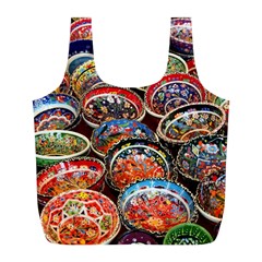 Art Background Bowl Ceramic Color Full Print Recycle Bags (l)  by Simbadda