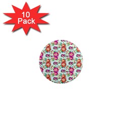 Floral Flower Pattern Seamless 1  Mini Magnet (10 Pack) 