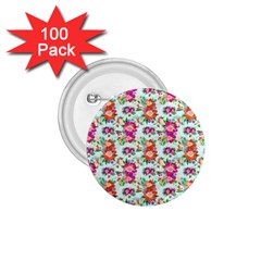 Floral Flower Pattern Seamless 1 75  Buttons (100 Pack) 