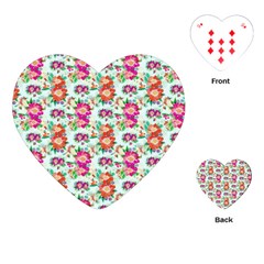 Floral Flower Pattern Seamless Playing Cards (heart) 