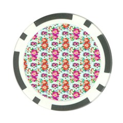 Floral Flower Pattern Seamless Poker Chip Card Guard (10 Pack)