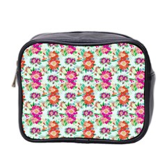 Floral Flower Pattern Seamless Mini Toiletries Bag 2-side