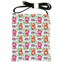 Floral Flower Pattern Seamless Shoulder Sling Bags by Simbadda