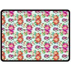 Floral Flower Pattern Seamless Fleece Blanket (large) 