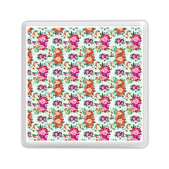 Floral Flower Pattern Seamless Memory Card Reader (square) 