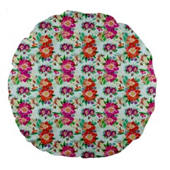 Floral Flower Pattern Seamless Large 18  Premium Round Cushions by Simbadda