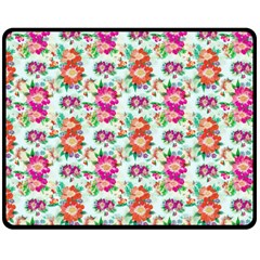 Floral Flower Pattern Seamless Double Sided Fleece Blanket (medium) 