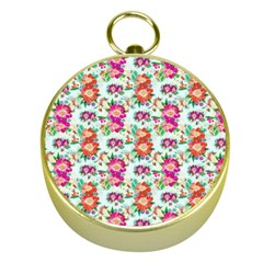 Floral Flower Pattern Seamless Gold Compasses by Simbadda