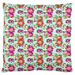 Floral Flower Pattern Seamless Large Flano Cushion Case (one Side)