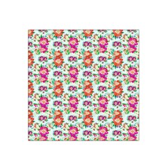 Floral Flower Pattern Seamless Satin Bandana Scarf