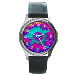 Retro Colorful Decoration Texture Round Metal Watch