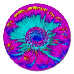 Retro Colorful Decoration Texture Magnet 5  (round)