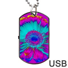 Retro Colorful Decoration Texture Dog Tag Usb Flash (two Sides) by Simbadda