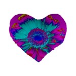 Retro Colorful Decoration Texture Standard 16  Premium Flano Heart Shape Cushions Front