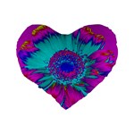 Retro Colorful Decoration Texture Standard 16  Premium Flano Heart Shape Cushions Back