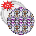 Floral Ornament Baby Girl Design 3  Buttons (10 pack)  Front