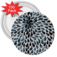 Abstract Flower Petals Floral 3  Buttons (100 Pack) 