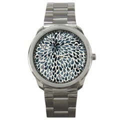 Abstract Flower Petals Floral Sport Metal Watch by Simbadda