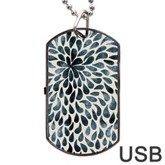 Abstract Flower Petals Floral Dog Tag Usb Flash (two Sides)