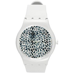 Abstract Flower Petals Floral Round Plastic Sport Watch (m) by Simbadda