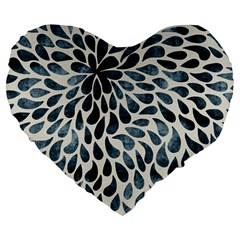 Abstract Flower Petals Floral Large 19  Premium Flano Heart Shape Cushions