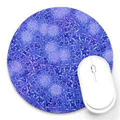 Retro Flower Pattern Design Batik Round Mousepads